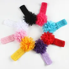 Европа и Америка Дети шифон цветок детская лента для волос головной убор аксессуары для волос Детская повязка на голову