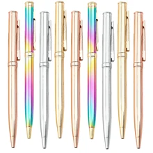 

5Pcs Classic Metallic Retractable Ballpoint Pen Gifts For Student Teacher Wedding Business Office School Stationery Rose Gold