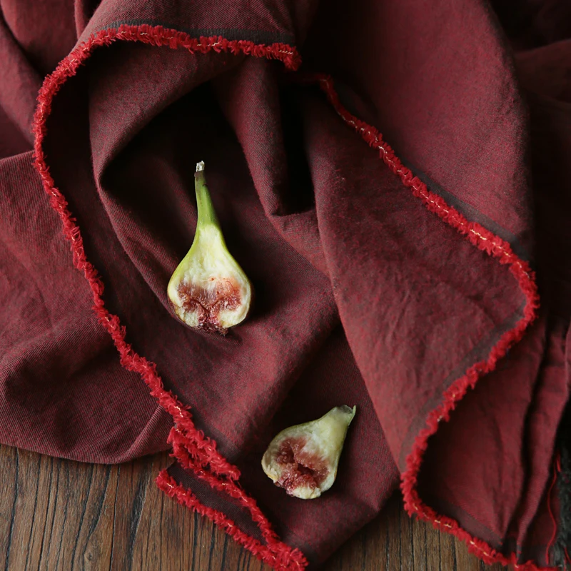 Высококачественная ткань из чистого хлопка, красная саржа, утолщенная, высокая плотность, окрашенная пряжа, пэчворк, высококачественные брюки, костюм, ткань из хлопка