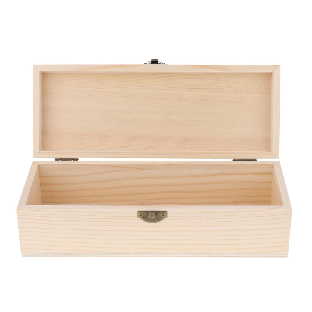 

Plain Wooden Jewelry Box Tea Storage Box Accessory Holder Organizer Holder 9.8x3.7x2.6 inch