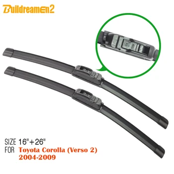 

Buildreamen2 2Pcs Car Wiper Blades Bracketless Rubber Soft Windshield Free Postage Suit For Toyota Corolla (Verso 2) 2004-2009