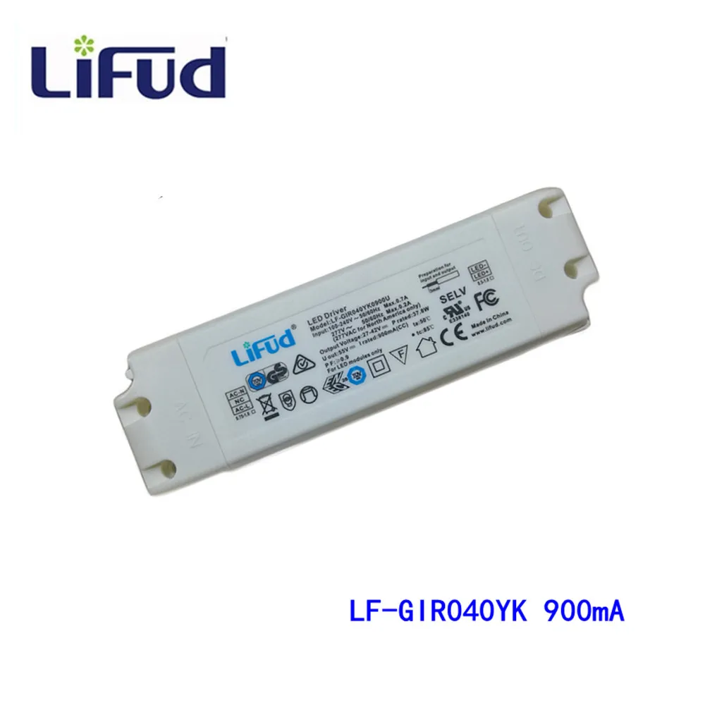 

LiFud Isolated LED Driver LF-GIR040YK 34W-42W 27-42V dc 800mA/900mA/950mA/1000mA LED Power Supply Transformer AC100-277V