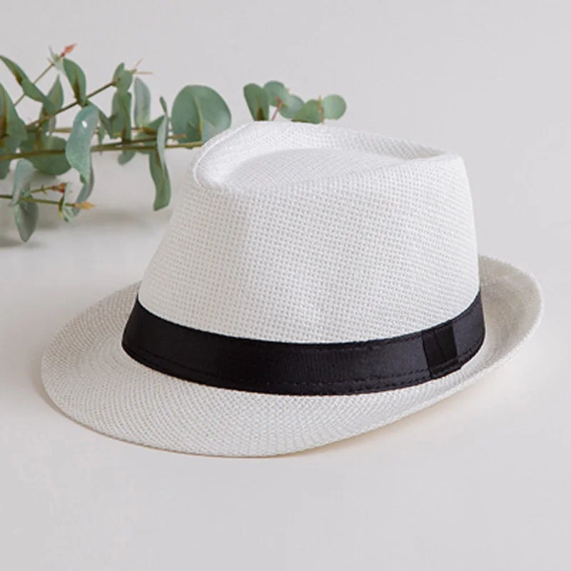 YOYOCORN шляпа джентльмена, козырек, соломенная шляпа от солнца для женщин и мужчин, летние милые детские соломенные шляпы в стиле ретро, Пляжная Панама, шляпы от солнца