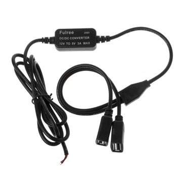 

NEW Car Charger Dual USB Female Plug 12V to 5V 3A DC to DC Power Supply Converter For DVR Q84E