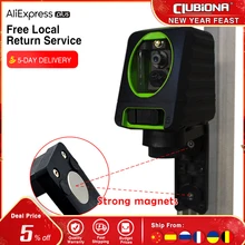 Clubiona self-leveling Orizzontale e Verticale 2 qualificato Verde croce linee di livello del laser con funzione di inclinazione e bubber coperto