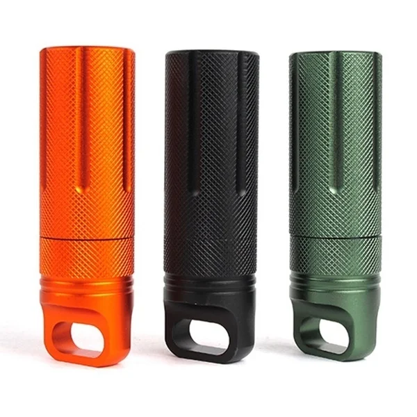 50Pcs/Lot Outdoor Strong CNC Waterproof Emergency First Aid Kits Safety Survival Pill Bottle Aluminium Camping Tank Box