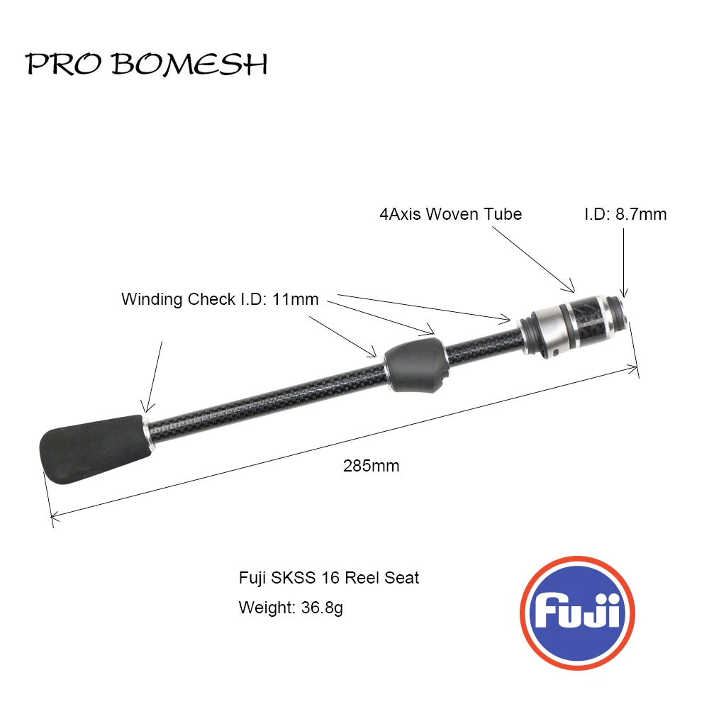 Pro Bomesh 36.2g Carbon Fiber Reel Seat Carbon Fiber Butt Grip