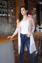

MAYCAUR 2022 New Early Spring Commuter Plus Size Stitching Striped Knitted Cardigan Long Loose Sweater Women