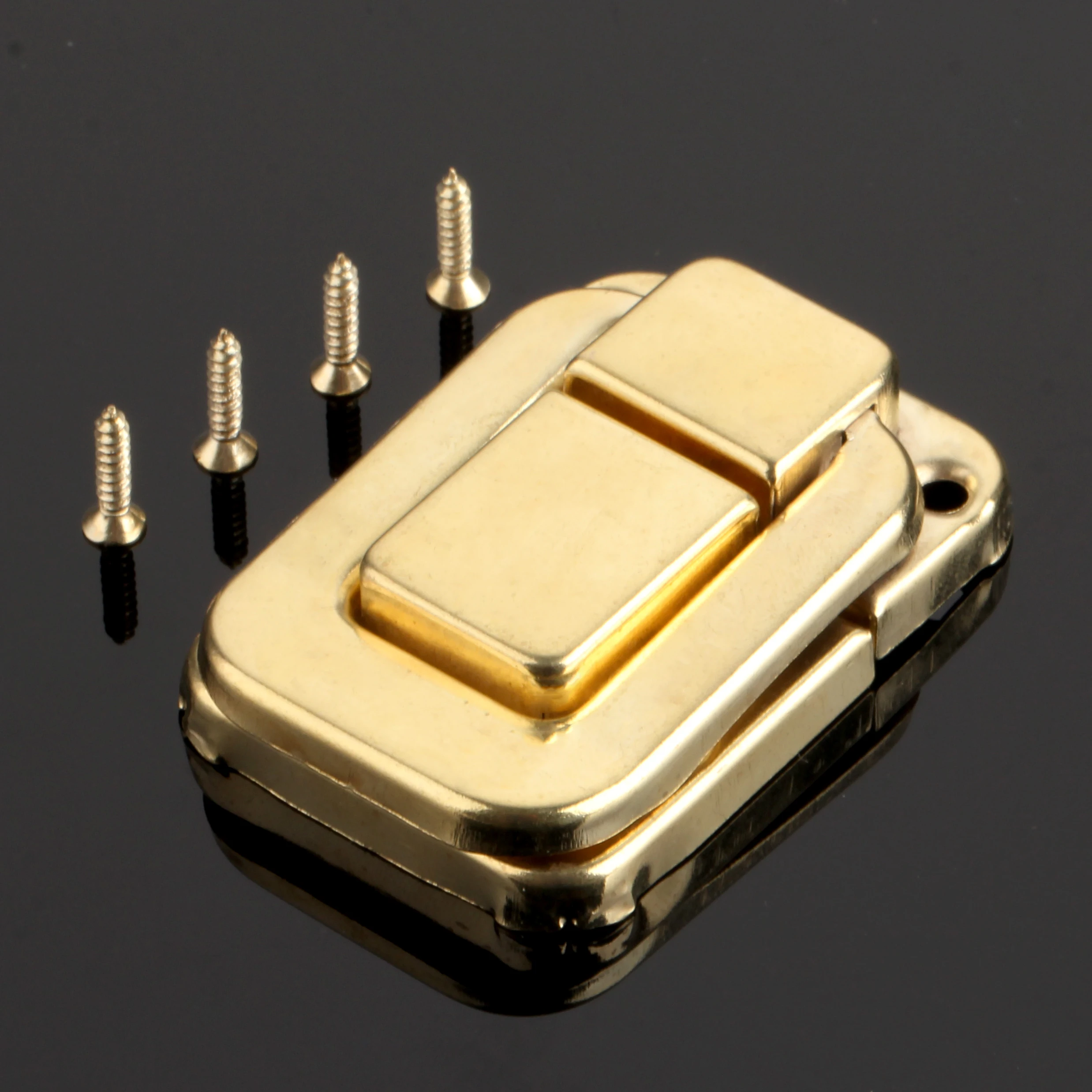 1Pc Antique Gold Box Latches Decorative Hasp Jewelry Wooden Box Suitcase Hasp Latch Toggle With Screw Vintage Hardware 48*32mm