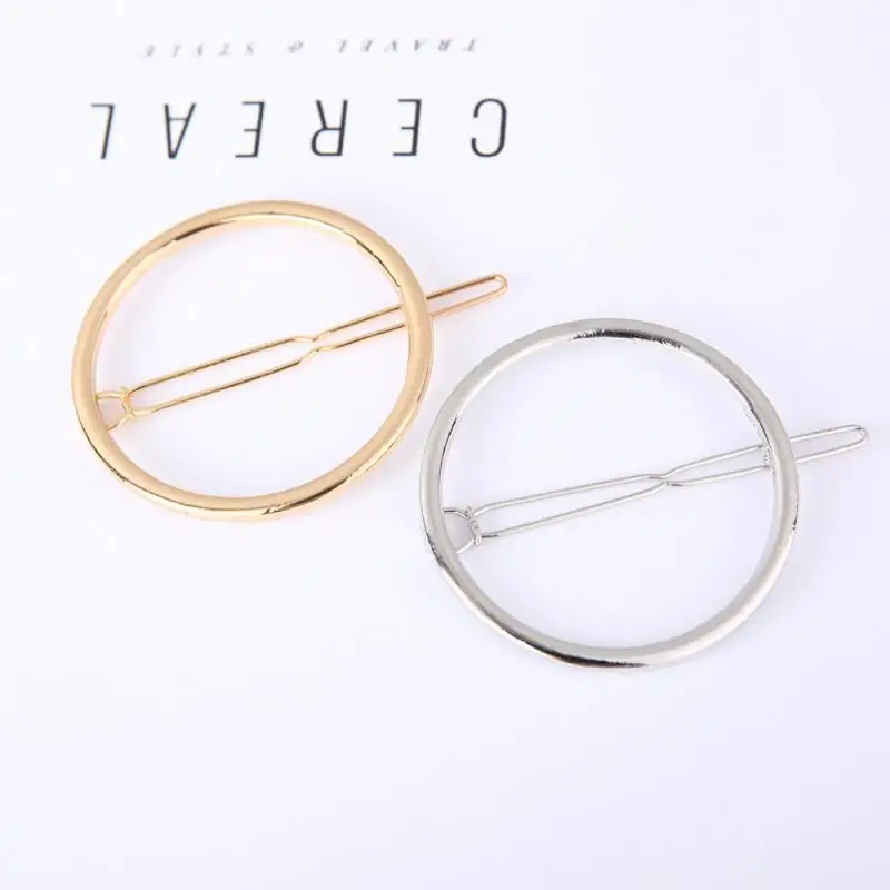 Fashion Minimalist Metal Geometric Gold Hairpin Unique Hairpin Wild Geometric Circle Hairpin Jewelry Headwear For Women