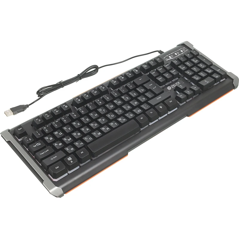 Клавиатура Oklick 717G BLACK DEATH черный/серый USB Multimedia for gamer LED