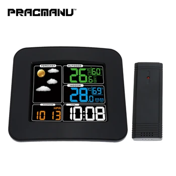 

TS-75 Color Screen Wireless Indoor and Outdoor Temperature Hygrometer Barometer Clock Multifunctional Wireless Weather Station