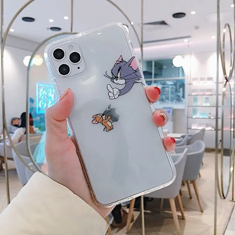 Чехол для телефона с рисунком кошки и мышки для iphone 11 Pro Max X Xr Xs Max XR 6 6s 7 8 Plus, Забавный чехол-накладка с изображением Тома Джерри
