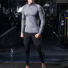 Осенняя и зимняя мужская Однотонная футболка со стоячим воротником, с длинным рукавом, на полумолнии, светоотражающая, эластичная, тонкая, женская, Swea