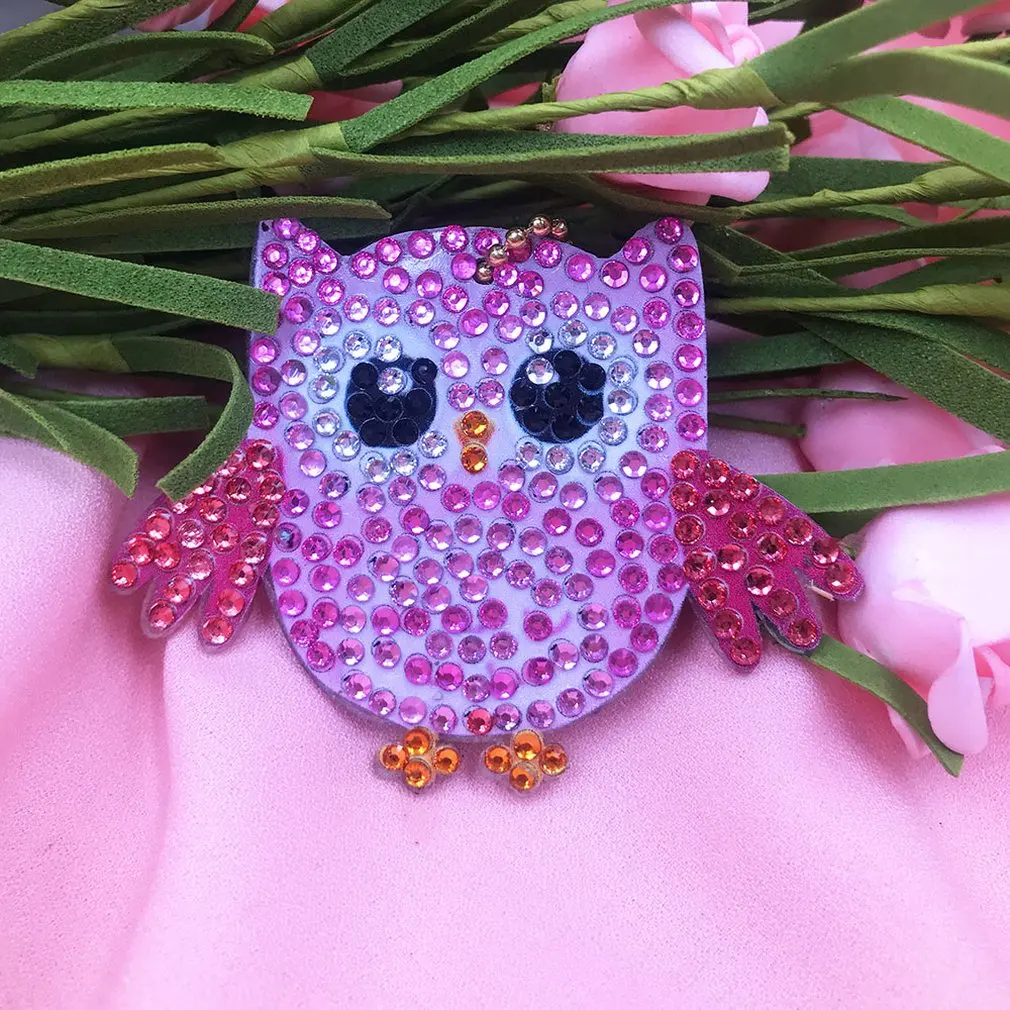 Owl Design Diy Diamond Keychains Painting Christmas Gift Full Drill Keyring Girl Jewelry Keyring