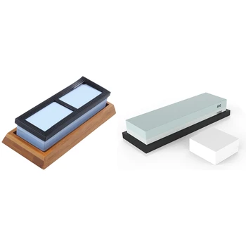 

3 Pcs Premium Whetstone Sharpening Stone 2 Side Grit 400/1000 | Knife Sharpener & 4 Pcs Flattening Stone & Sharpening Stone for