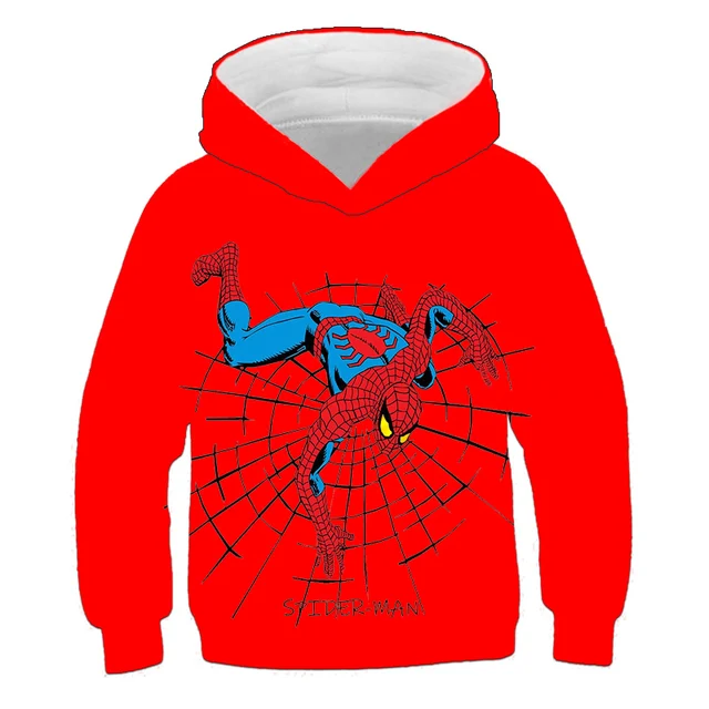 Children Harajuku Cartoon Hoodies Super-Hero Hulk- Spidermαn Clothes Boy Girl 3D Hooded Sweatshirts Kids Autumn Spring Pullover s041