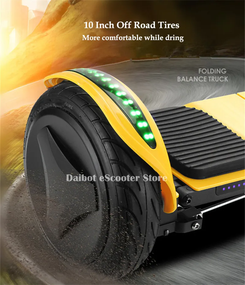 Daibot Hoverboard 10 Inch Two Wheel Self Balancing Scooters 36V 500W Off Road Folding Electric Scooters Adults Bluetooth Speaker  (11)