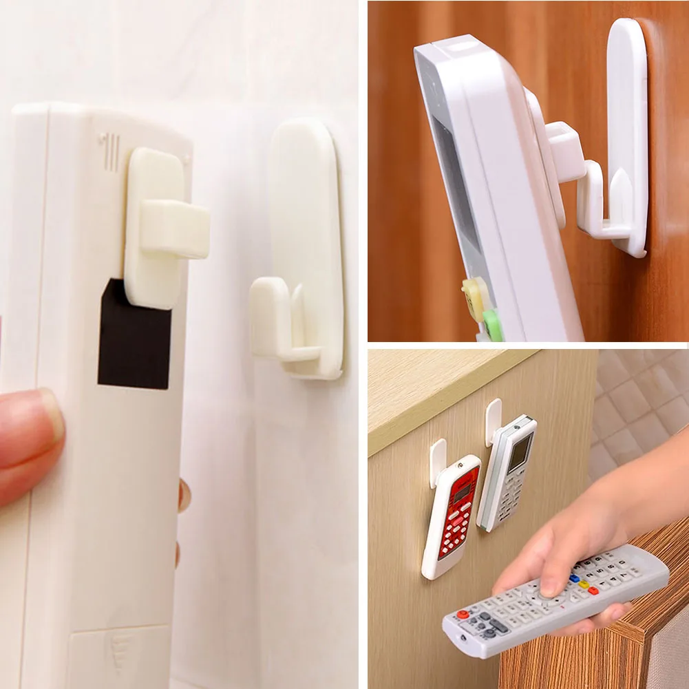 Remote Control Sticky Hook Set ABS Wall Mounted Shelves TV Remote Control Strong Hanger Storage Holder