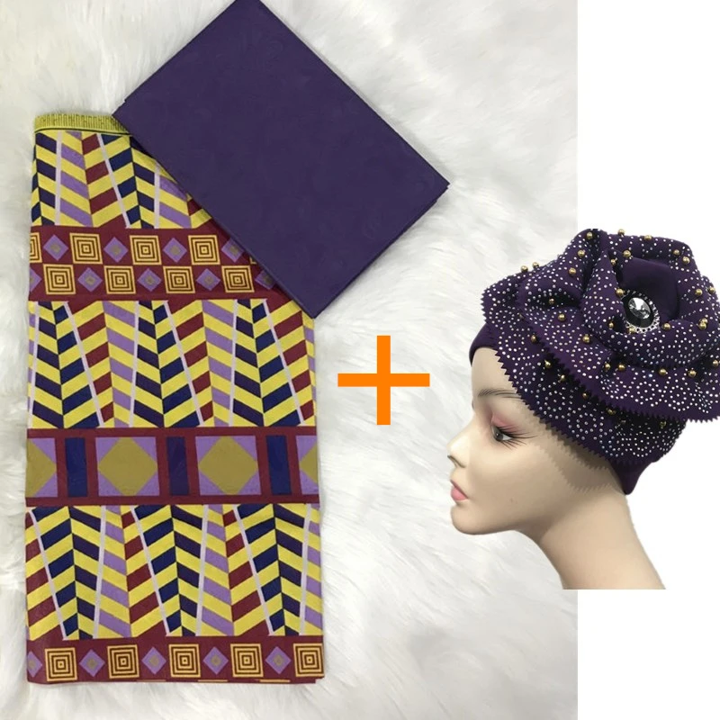 4yardswax1cap Африканский Воск для печати ткань Kente 4 ярдов Анкара Африканский Воск принты торговля постельного белья из полиэстра и восковые ткани переключающий колпачок - Цвет: 4yardswax1cap