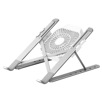 

With Cooling Fan Universal Desktop Aluminum Alloy Portable Foldable Riser Home Office Notebook Holder Anti Slip Laptop Stand
