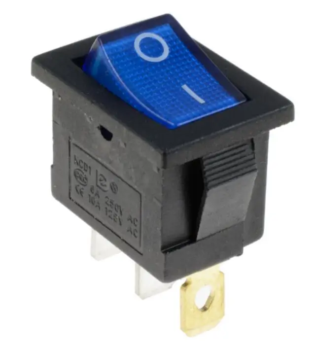 

5pcs 3Pin BLUE illuminated LED Rectangle Rocker Switch Car Dash Automotive 6A 250V/10A 125V