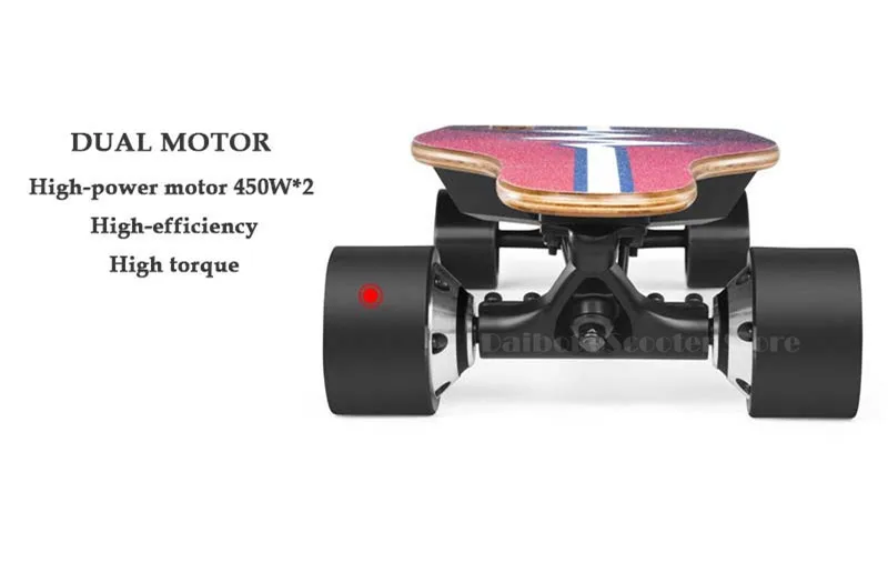Daibot Adult Electric Scooter Electric Scooters Dual Motor 450W BlackRed Portable Remoter Control 4 Wheels Electric Skateboard  (16)