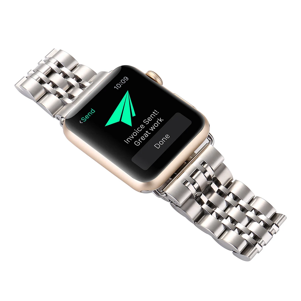Ремешок из нержавеющей стали для Apple Watch Series 5 4 3 2 1 44 мм 40 мм сменный ремешок для iWatch ремешок 38 мм 42 мм металлический ремень