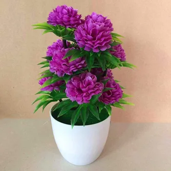

1pc Artificial Potted Flower Study Room Tabletop Bonsai Fake Plant Flower Home Garden Flowers Decoration
