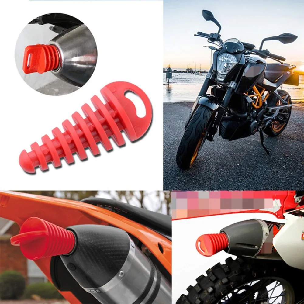 Black Small Cobella Motorcycle Wash Plug 0.6-1.5 Rubber Exhaust Silencer Universal Motocross Muffler Exhaust Plug 
