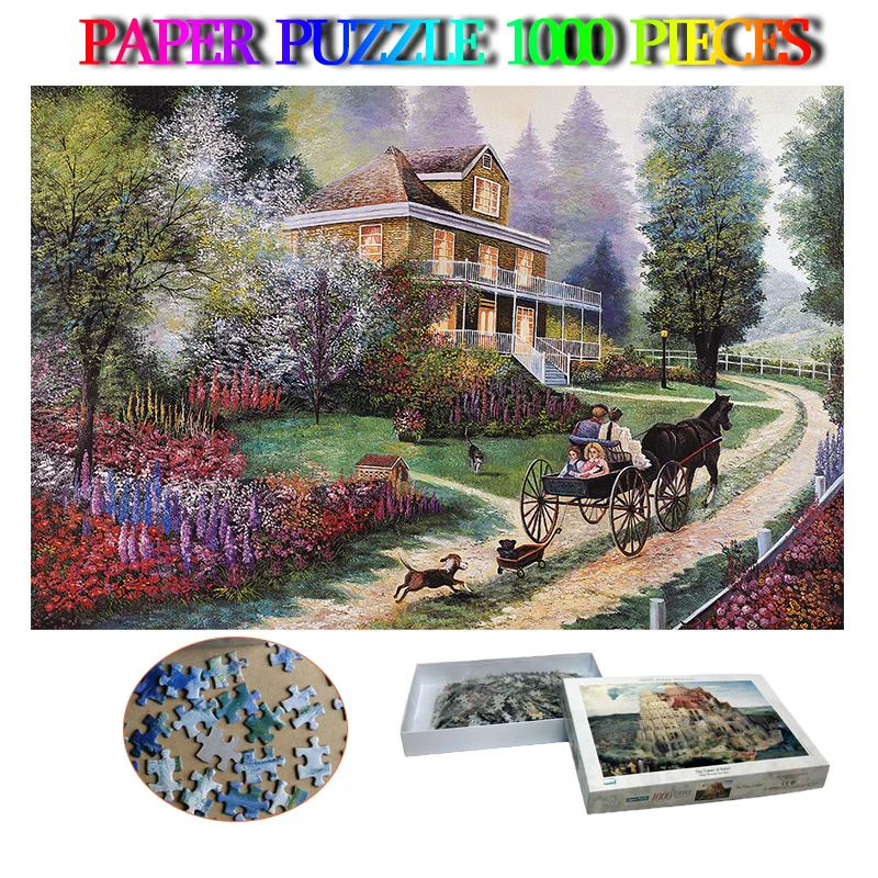 Riding Fun 1000 Pieces Jigsaw Puzzles for Adult Educational Puzzle Toys Paper 1000 Pieces Famous Painting of World DIY Puzzle