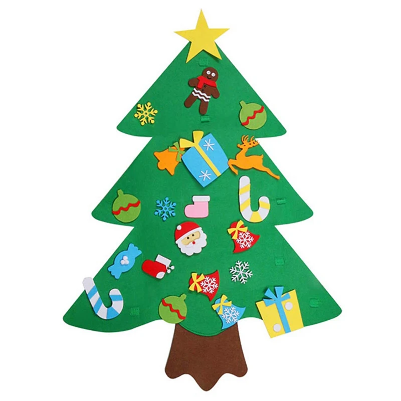 

Hot Sale Felt Christmas Tree, DIY Christmas Tree with 32Pcs Ornaments for Kids Christmas New Year Decoration
