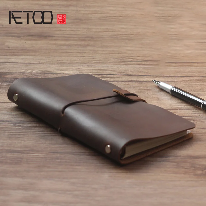 Дорожный блокнот AETOO из коровьей кожи ручной работы винтажный минималистичный A6