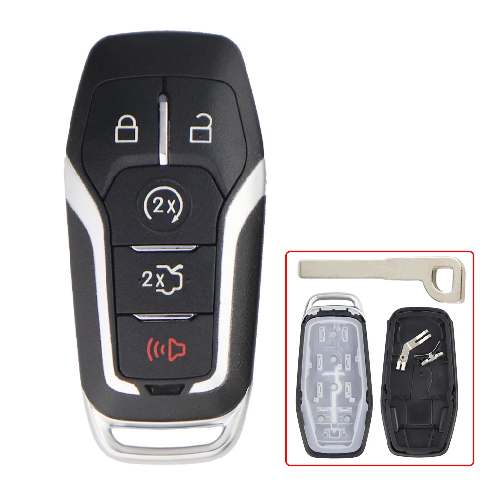 5 Buttons Remote Folding Car Key Shell for Ford Edge Explorer Kuga Kuka Mustang Fusion Mondeo 2015 HU101 Blade