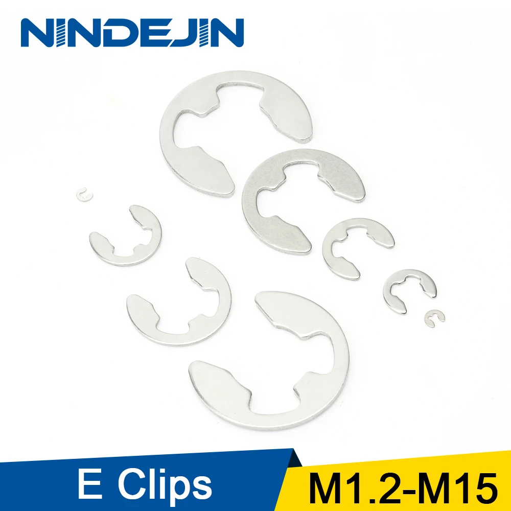 100PCS Stainless Steel E-Clip Radially Assembled Retaining External Rings 