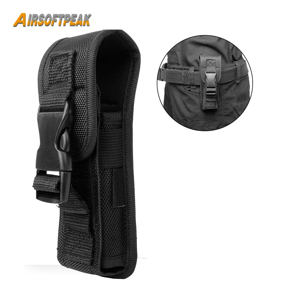 Tactical Molle Flashlight Pouch Durable Nylon Flashlight Torch Holder