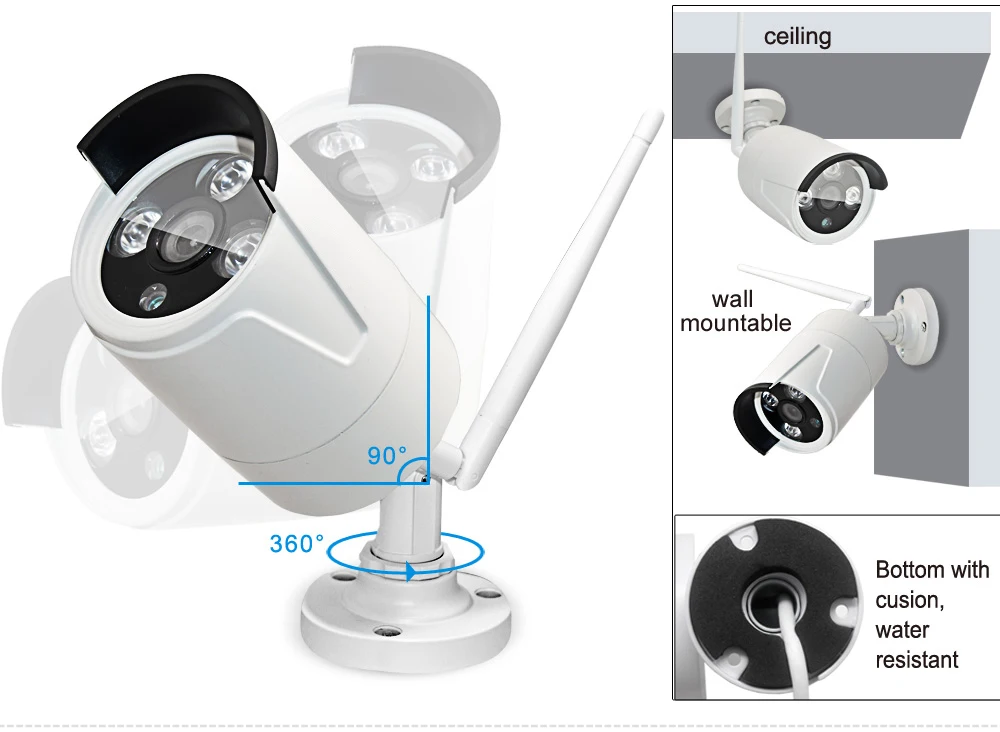 Wheezan CCTV камера система безопасности комплект 4CH NVR Wi-Fi камера водонепроницаемый домашний видеонаблюдение ночное видение беспроводной IP комплект камер