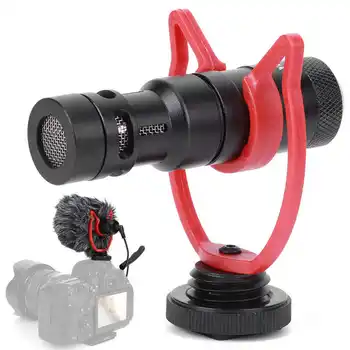 

YELANGU Mini Microphone 3.5mm Plug with Shock Mount Wind Screen for Smartphone DSLR Camera Video Recording Live Broadcast