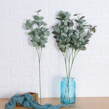 

68cm Long 2Colors Faux Wedding Party Supply Ornament Eucalyptus Leaves Home Decoration Artificial Plants Silk Foliage