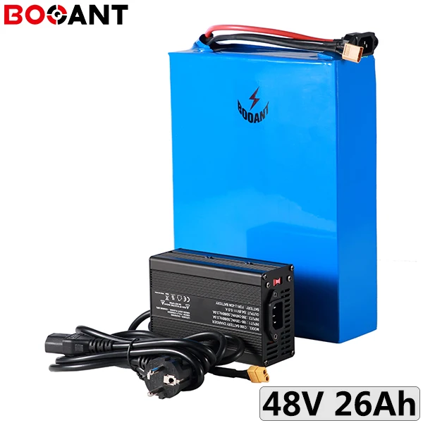 US $386.00 48V 26Ah rechargeable lithium battery pack 13S 48V 2000W electric bike battery 18650 cell with 5A Charger