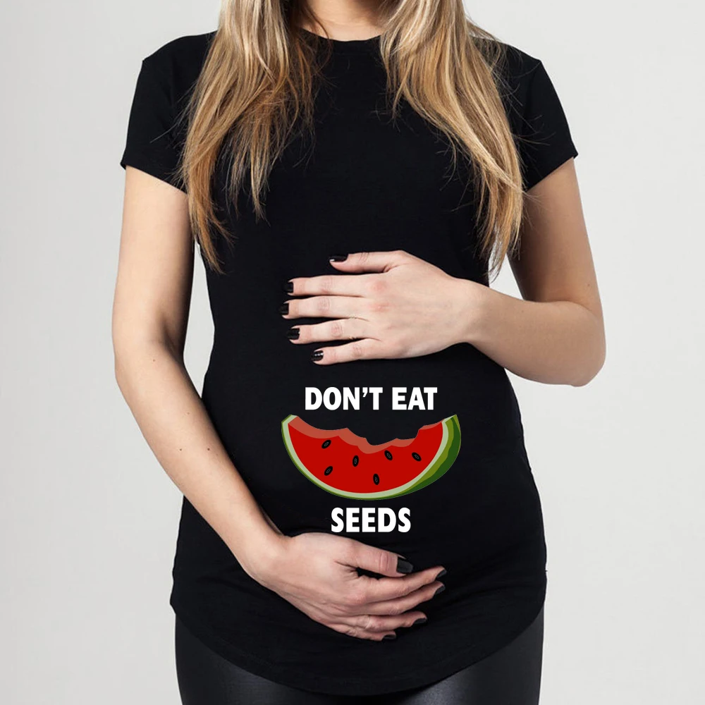 Don't Eat Watermelon New 2021 Summer Maternity Pregnancy T Shirt Pregnant Women Watermelon Tops Tee Shirts Drop Shipping 3