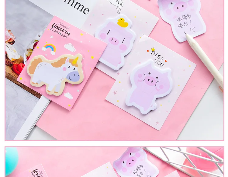 30 шт./компл. Kawaii Блокнот Единорог Стикеры для Заметок Post-it офисные школьные принадлежности, блокноты для художественного оформления ногтей, ручная работа креативные милые студенческие стационарный
