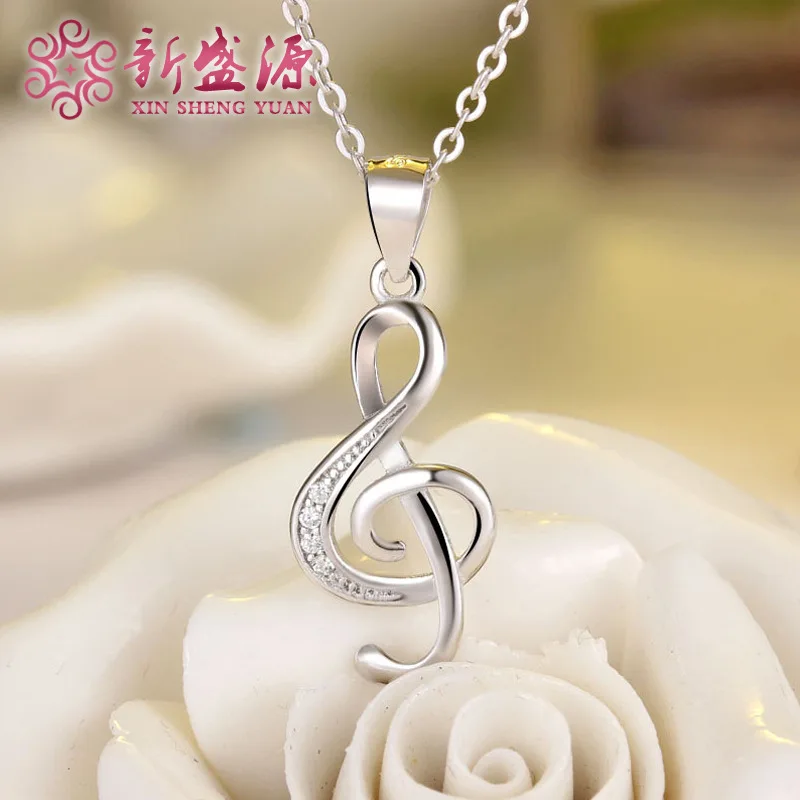 

CS2087 925 Sterling Silver Necklace Note Pendant