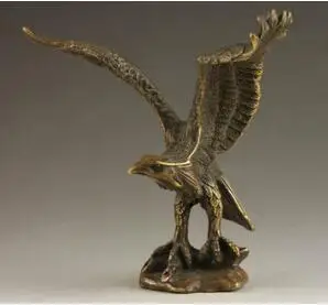 

Delicate Chinese Collectable Handmade Old Carving Vivid Bronze Statue Eagle