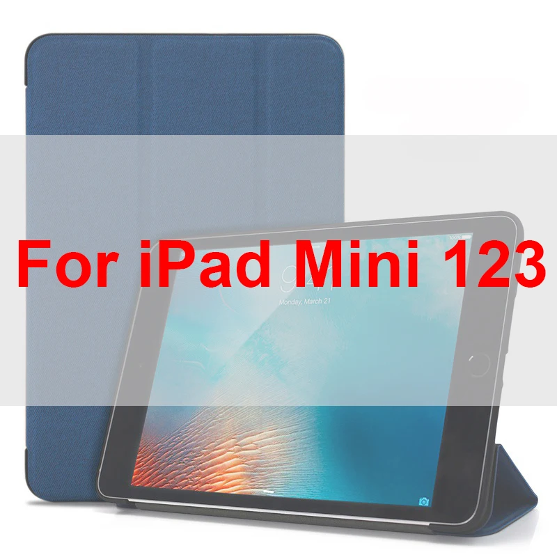 Mini 123 blue Ультра тонкий легкий умный чехол для iPad Mini 1 2 3 4 5 Trifold подставка подкладка из микрофибры чехол для iPad mini4 mini5 чехол Funda - Цвет: Mini 123 blue