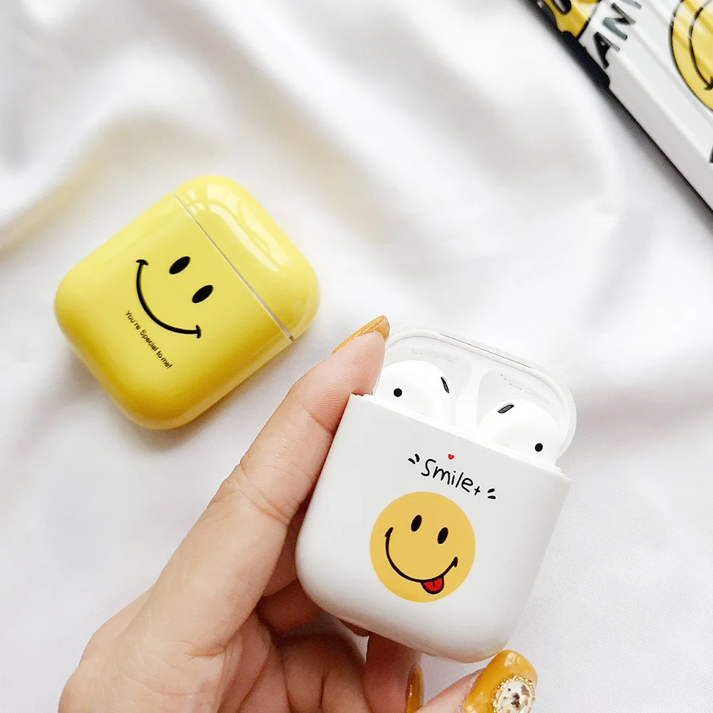 Чехол для наушников со смайликом для Apple Airpods 2 1 Air Pods чехлы с милым корпусом чехол для наушников AirPod Защитные чехлы для гарнитуры