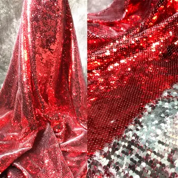 

Red to Silvery shiny sequins fabric for costume, dress making, 2020 NEW arrival, 1 lot=1 yard, continuous fabric Fashion fabric