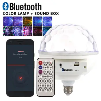 

Crystal Magic Ball Light Bluetooth 4.0 Loudspeaker LED Music Bulb Voice Control KTV Laser Colorful LED Stage Light Disco Party