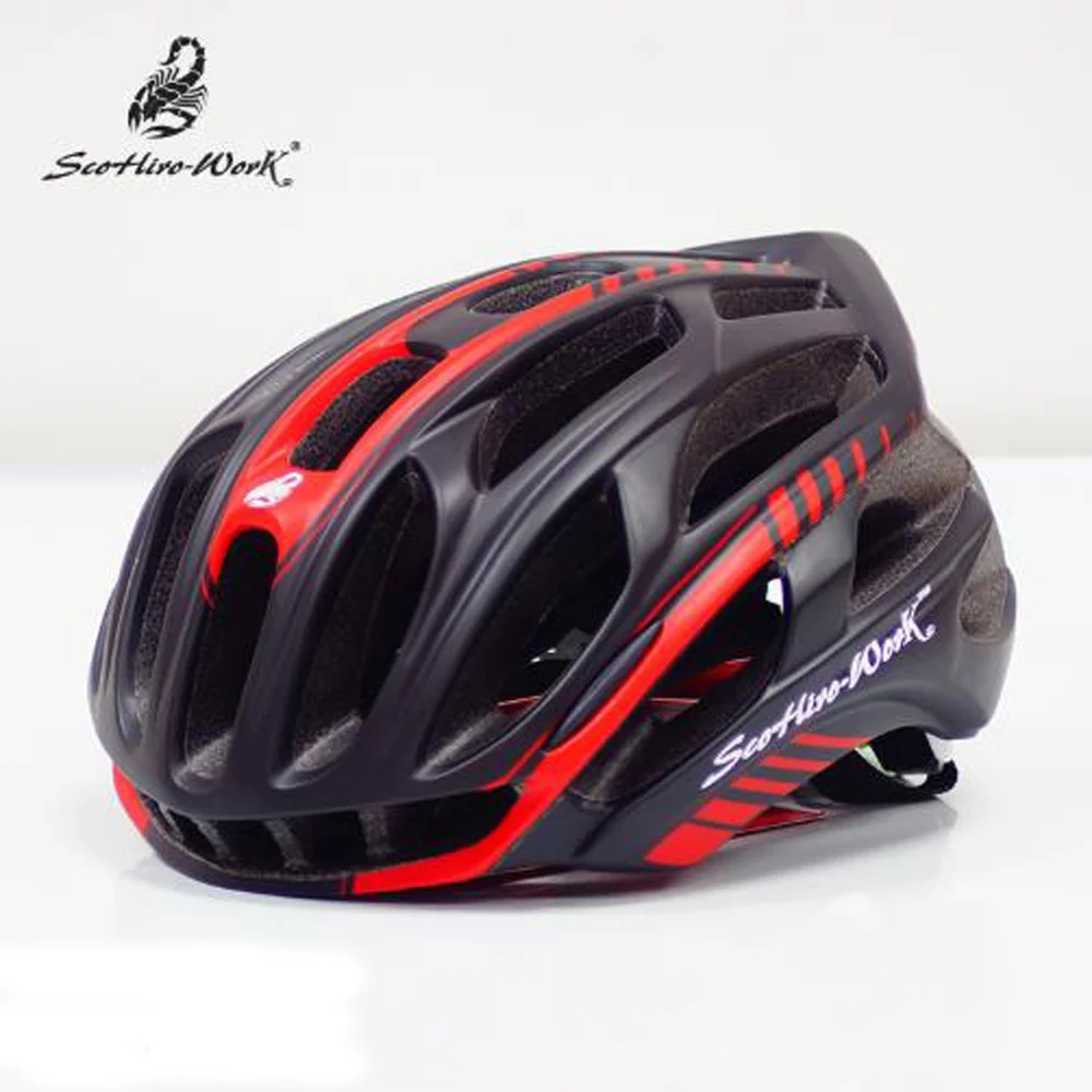 black red Велосипедный шлем велосипедный дорожный для мужчин и женщин 10 цветов с задним светильник гоночный велосипедный шлем для велосипеда светильник велосипедные шлемы - Цвет: black red
