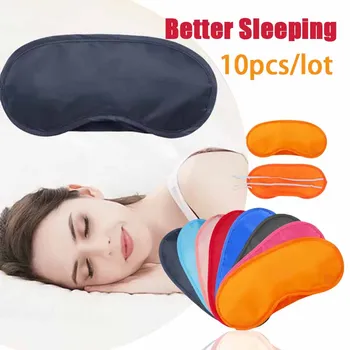 

10Pcs/lot Sleeping Eye Masks Travel Rest Eye Cover Natural Sleeping Eyeshade Cover Women Men Soft Portable Blindfold Eyepatch